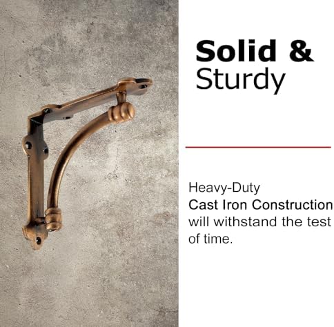 NACH Decorative Shelf Brackets, 4 Pack of 5.25 x 1.25 x 5.25 inch Copper Cast...