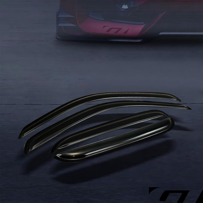 4Pcs Dark Smoke Tint Front Rear Window Deflector Sun/Rain/Wind Guards Shade