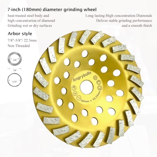 7 inch Diamond Concrete Grinding Cup Wheel for Polishing Cleaning Stone Surfa...
