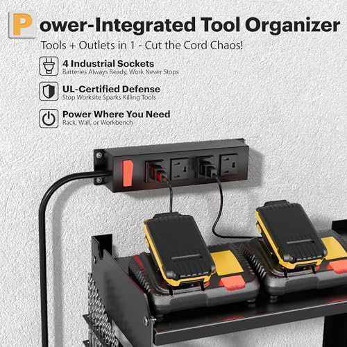 Spampur Power Tool Organizer Wall Mount with Charging Station