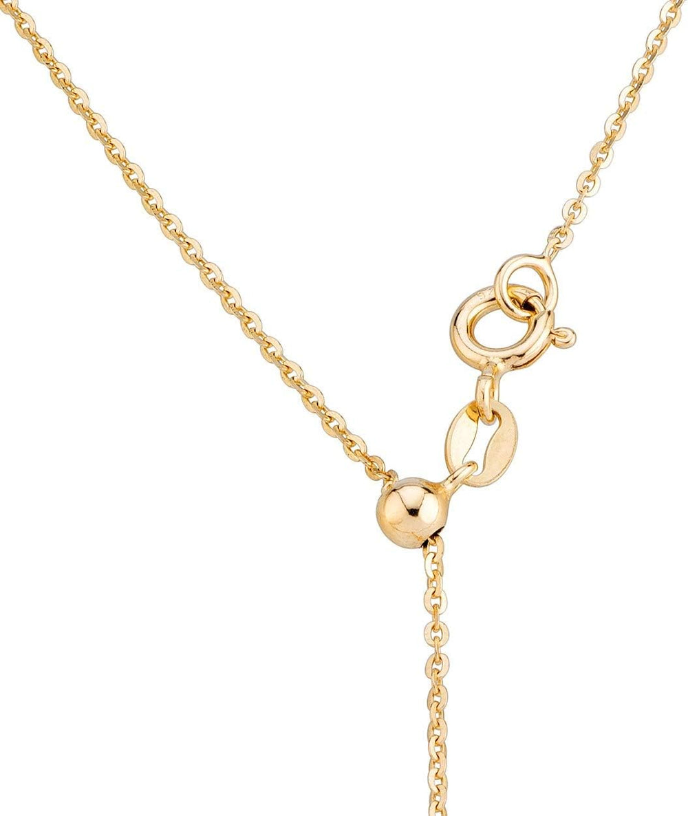 Miabella Italian 925 Sterling Silver Adjustable Chain Necklace for Women