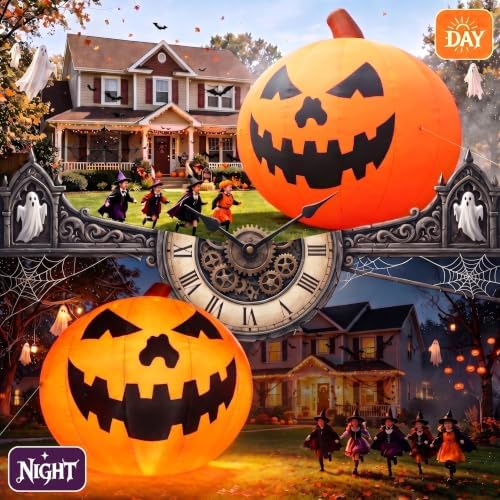 20FT Giant Inflatable Pumpkin Lighted Outdoor Halloween Decor with Blower
