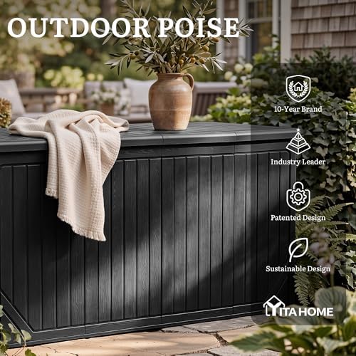 YITAHOME 300 Gallon Extra Large Double-Wall Outdoor Storage Box, Waterproof