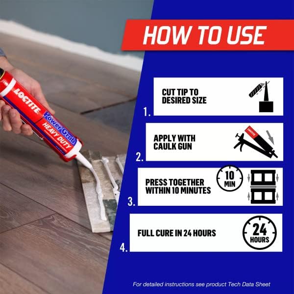 Loctite Power Grab Express Heavy Duty Construction Adhesive, 9 fl oz Cartridg...