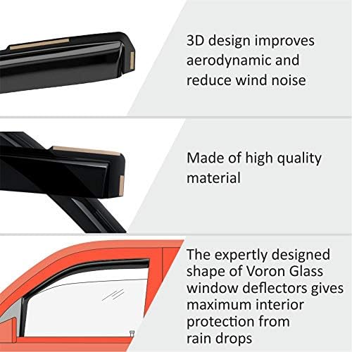 Voron Glass in-Channel Extra Durable Rain Guards for Kia K-5/K5 2021-2026, Wi...