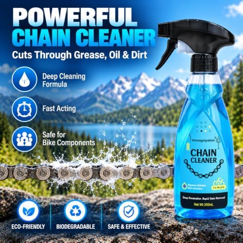 Bike Chain Cleaning Kit with 350mL Degreaser & 60mL All-Weather Chain Lub...