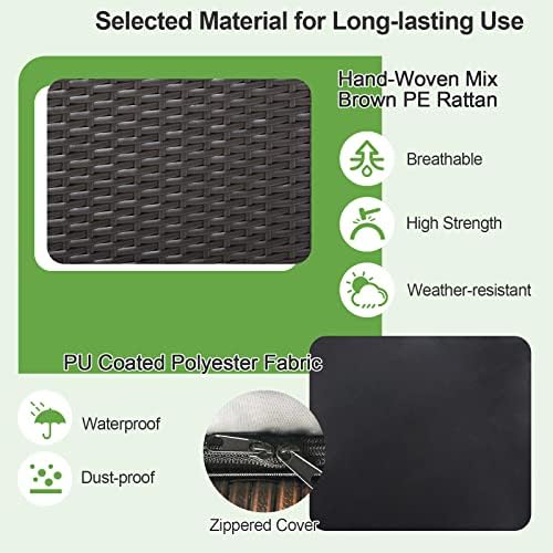 HAPPYGRILL Outdoor Storage Deck Box, 72 Gallon Square Wicker Patio Rattan Sto...