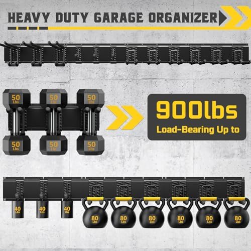 64" Garage Wall Tool Organizer, 900 Lbs Heavy Duty Steel Garden Tool Sto...