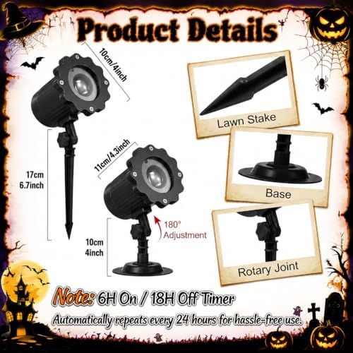Halloween Projector Light Outdoor Upgraded Patterns(Ghost Bride)