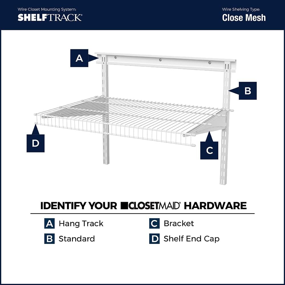 ClosetMaid 2854 ShelfTrack Locking Shelf Bracket for 16 in. Deep Wire Shelvin...