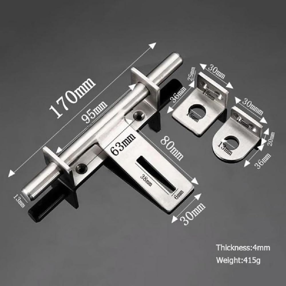 dingchi Sliding Bolt Gate Latch, Safety Lock Bolt Hasp, Heavy Duty 304 Stainl...