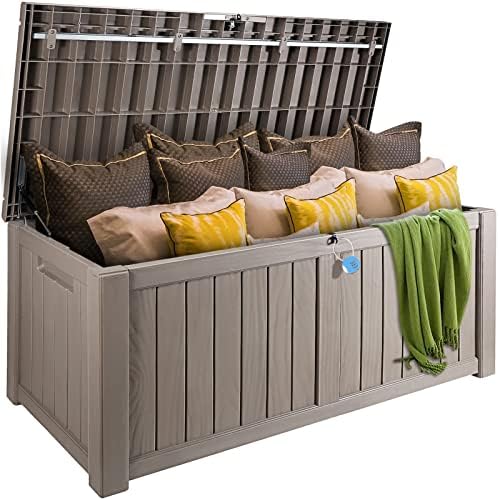 VEVOR Deck Box, 120 Gallon Outdoor Storage Box, 56.3" x 26.6" x 23....