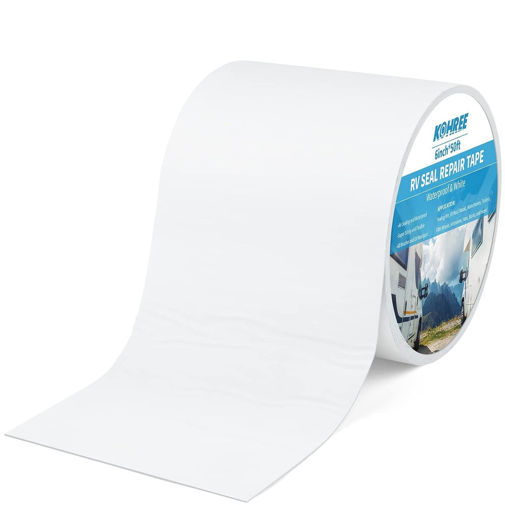 Kohree RV Roof Tape, 6 Inch x 50 Foot RV Sealant Tape White