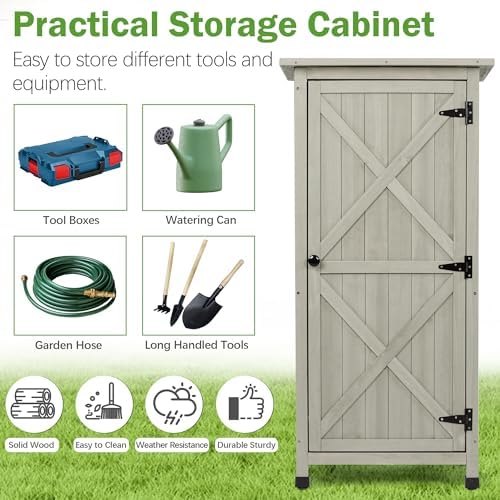 4x2 FT Wooden Outdoor Storage Cabinet