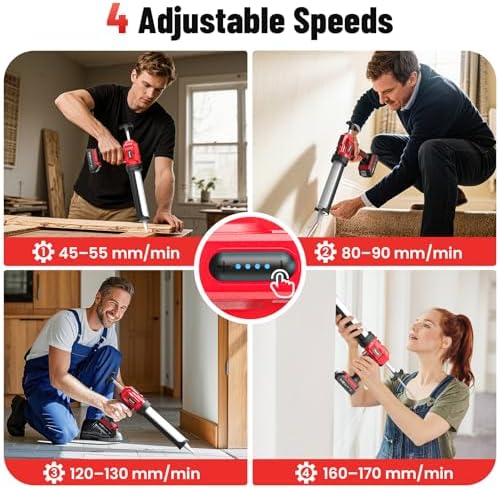 Electric Caulking Gun, Cordless Caulk Gun with 2x 2.0Ah Batteries