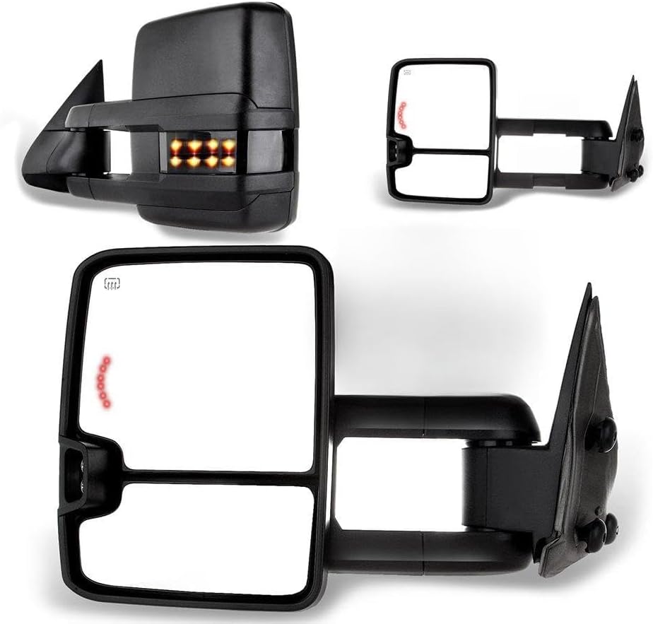 A Pair Heated Towing Mirrors Fits 1999-2002 for Chevy Silverado for GMC Sierr...