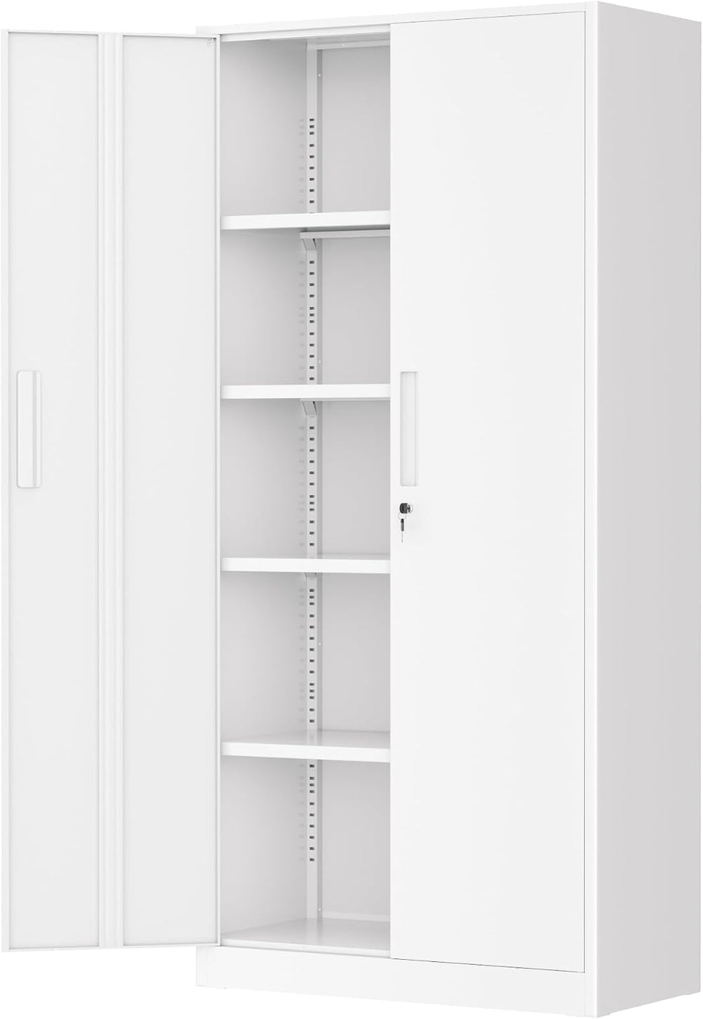 Greenvelly White Metal Storage Cabinet for Garage, 72” Steel Locking Cabinet ...