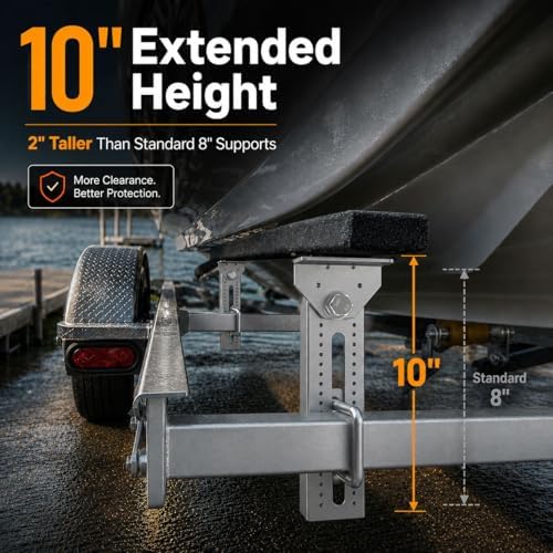 Wellmax 10" Boat Trailer Bunk Brackets, Heavy Duty Swivel, 4-Pack, Silver