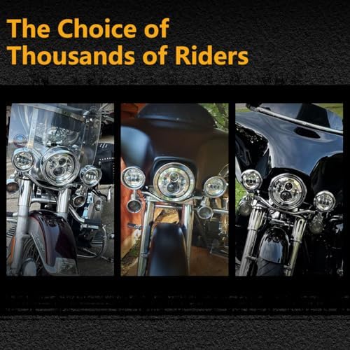 7 inch LED Headlight Fog Passing Lights DOT Kit Ring Motorcycle for Touring R...
