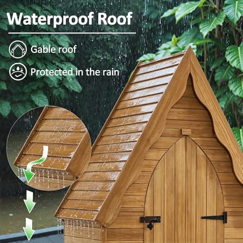 MCombo Outdoor Storage Cabinet, Wooden Garden Tool Shed for Yard 1955