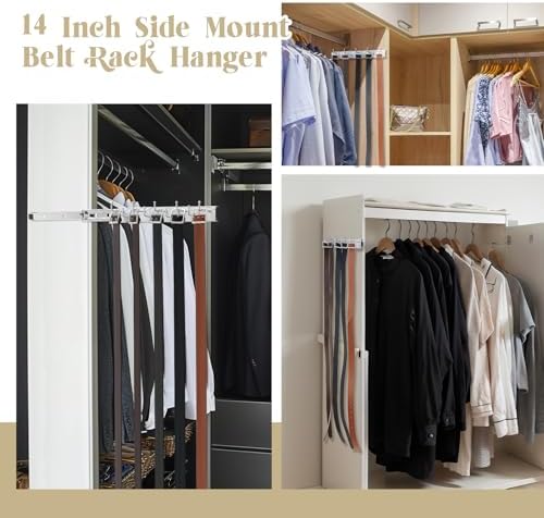 Blulu 2 Pcs 13.8'' Sliding Tie Rack Hangers for Closet, 9 Tie Each, S...