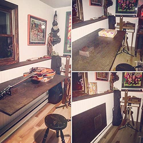 CLT 16" Black Folding Shelf Brackets Max. Load 440 lb, Heavy Duty DIY Wa...