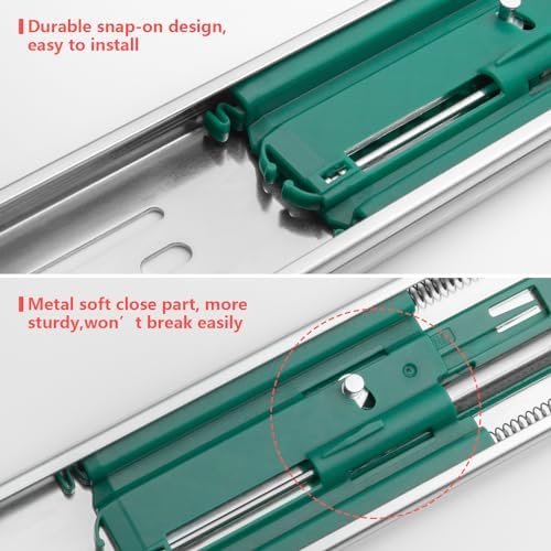 homdiy 10 Pairs Soft Close Drawer Slides 22 Inch Heavy Duty Side Mount Rail