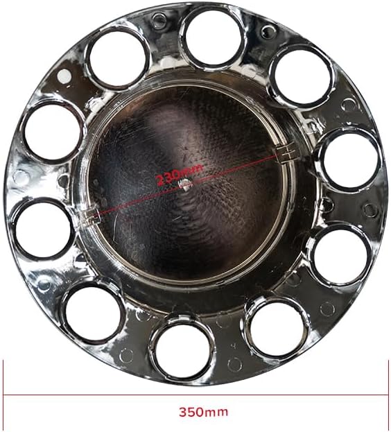 33mm Chrome ABS Flat Top Axle Cover Complete Set with Removable Hubcaps and S...