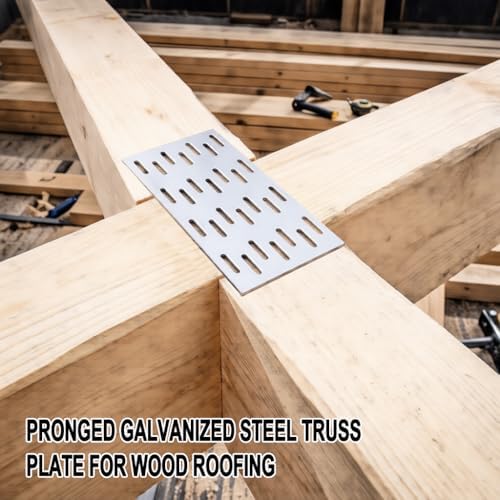 100 Pcs Truss Plates 2x4 Inch, Pronged Galvanized Steel Mending Plates