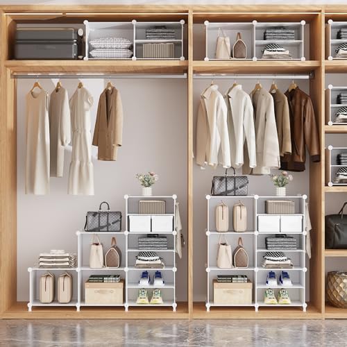 AWTATOS 6 Cube Closet Organizer Storage Shelves, White