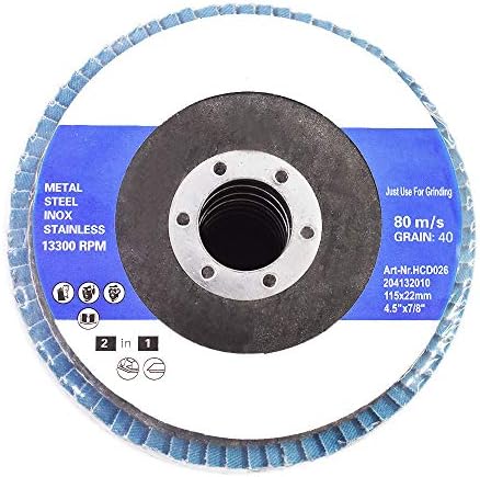 WFLNHB 100 Pcs 4-1/2" X 7/8" 40 Grits Zirconia Flap Discs