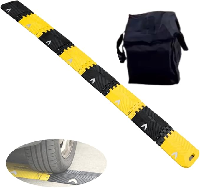 Portable Vehicle Traffic Speed Bump 118"×10"×1"Yellow-Black Re...