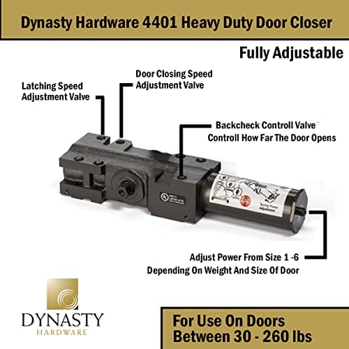 Dynasty 4401 Series Door Closer, Sprayed Duronotic Bronze, Spring 1-6, ADA