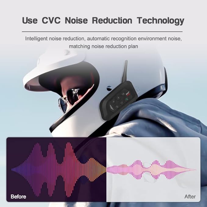 MIMIRACLE V4 Plus Motorcycle Helmet Bluetooth Intercom Headset