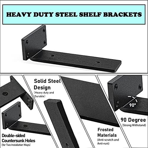 Shelf Brackets Heavy Duty Industrial L Shelf Bracket - 0.2 Inch Thick Premium...