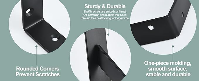 12 Pack L12 x H 8" Black Heavy Duty Shelf Brackets