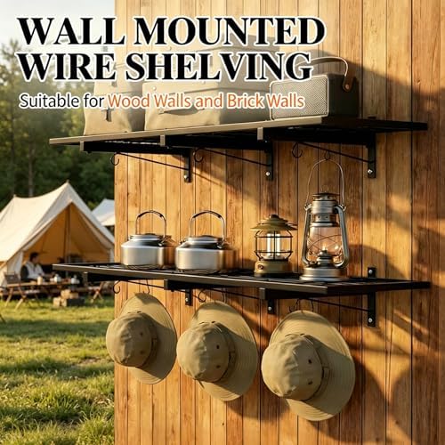 2-Pack Garage Wall Shelving, 46" × 12" Wall Mounted Floating Shelf,...