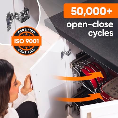 Decobasics 10 Pack Soft Close Cabinet Hinges – 1" Overlay for Kitchen Ca...