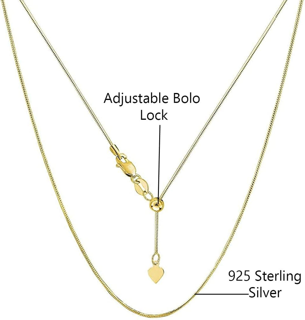 Savlano 925 Sterling Silver Italian 1.5mm Solid Snake Adjustable Bolo 14-24 I...