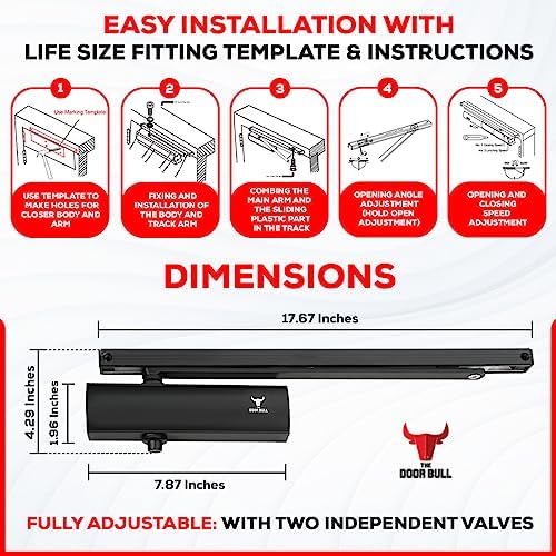 The Door Bull Series 5000 Automatic Door Closer – Hold Open Arm Features