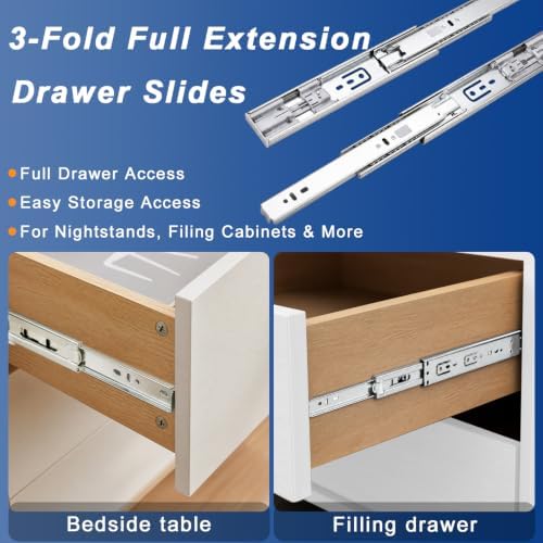 12 inch Soft Close Drawer Slides 6 Pairs (12 Pcs) Heavy Duty Cabinet Side Mou...