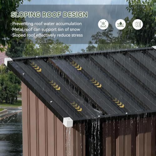Aoxun Outdoor Storage Cabinet Shed with Floor, Small Vertical Cabinet