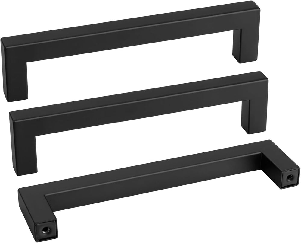 goldenwarm 22 Pack 6-1/4INCH Black Square Bar Cabinet Pull Drawer Handle