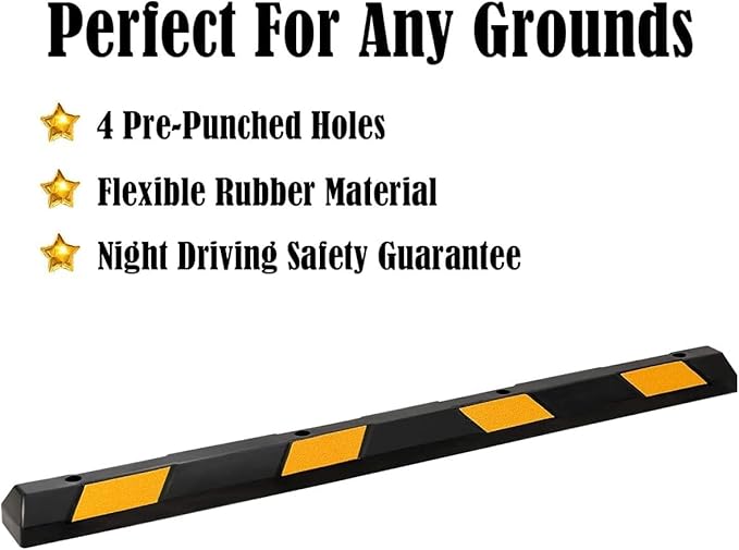 ERGOMASTER Parking Stopper for Garage, 72” Rubber Parking Block