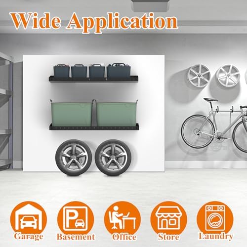 12 x 24 Inch Garage Wall Shelves, Heavy Duty Wall Mounted Storage Shelving