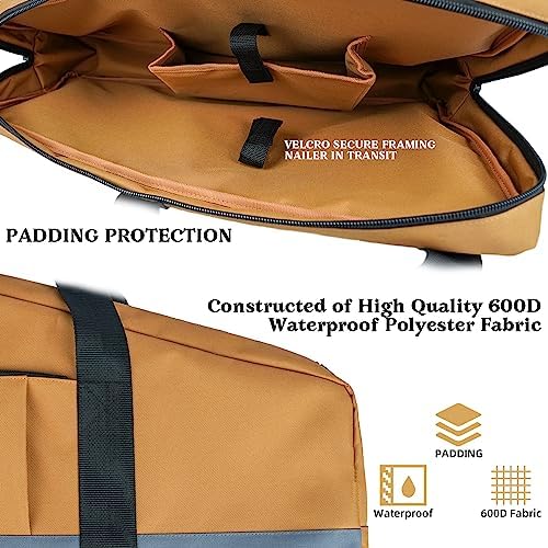 KUNN Framing Nailer Bag with Adjustable Shoulder Strap,Dual Lockable Zipper,E...