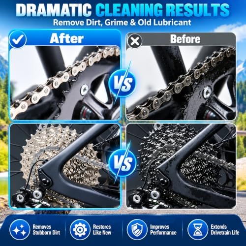 Bike Chain Cleaning Kit with 350mL Degreaser & 60mL All-Weather Chain Lub...