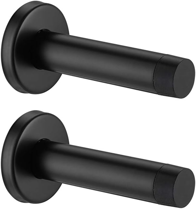 JQK Door Stopper Black, 304 Stainless Steel Thicken 1mm Sound Dampening Door ...