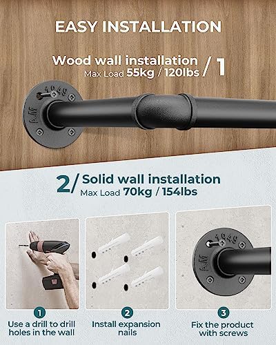 OROPY 65.7" Heavy Duty Industrial Pipe Clothes Rack for Hanging Clothes 2PK