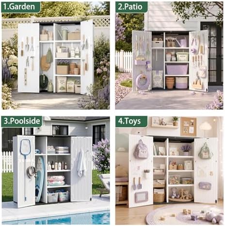 Outdoor Storage Shed Resin Waterproof Storage Cabinet for Patio Garden